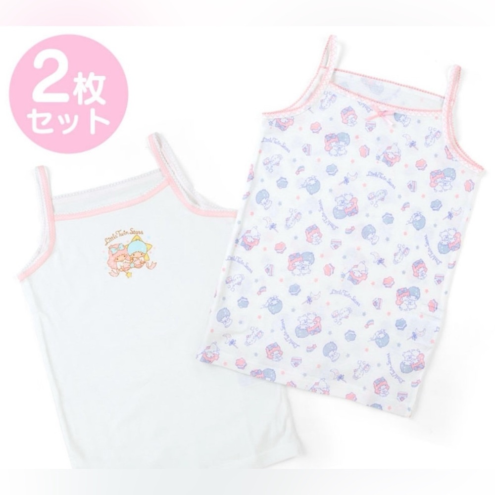 Little Twin Stars Girls Camisole Top 2 Pack Set Japan Size 120 / Girls 5-6 NWT